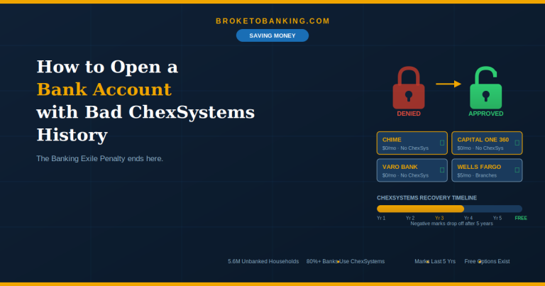 How to Open a Bank Account with Bad ChexSystems History (2026 Guide)