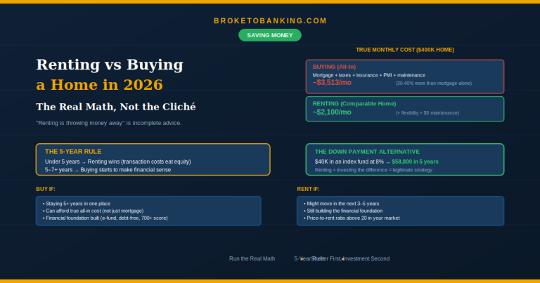 Renting vs Buying a Home in 2026 (The Real Math, Not the Cliché)